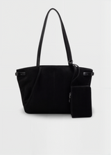 Handtasche Damen – Große Schultertasche mit Reißverschluss – Schwarz