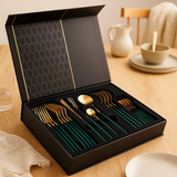 Ardenza | 24-teiliges Western-Steakbesteck-Set – Grünes Gold