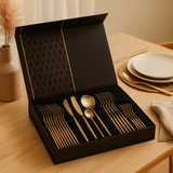 Ardenza | 24-teiliges Western-Steakbesteck-Set – Gold