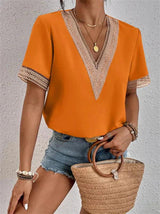 Ausschnitt Oberteil für Damen – Orange