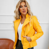 Drune | pu-lederjacke mit reibverschluss – Gelb