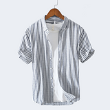 Anton | Herren Sommerhemd mit Streifenmuster – Blau
