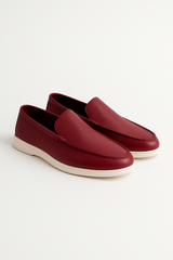 Asher Lederloafer Zweifarbig – Rot