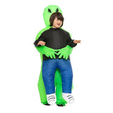 Unisex Aufblasbares Alien Kostüm | Halloween Verkleidung mit Trage-Effekt – Grün