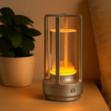 Aurluma| Wiederaufladbare LED-Tischleuchte Crystal – Silber