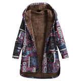 Damen Klassiker Blumen Kapuze Jacke | Winter – Violett