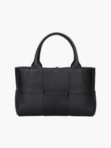 Shopper-Tasche mit Flechtstruktur – Schwarz