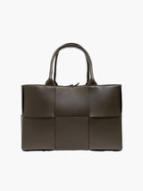 Shopper-Tasche mit Flechtstruktur – Kaffeebraun