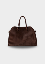 Große Wildleder Handtasche Damen – Umhängetasche Echtleder mit Reißverschluss – Kaffee