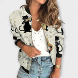 Liorra – Bedruckte Jacke mit Reißverschluss – Grau