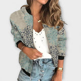 Liorra – Bedruckte Jacke mit Reißverschluss – Himmelblau