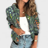 Liorra – Bedruckte Jacke mit Reißverschluss – Dunkelgrau
