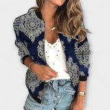 Liorra – Bedruckte Jacke mit Reißverschluss – Blau