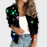 Liorra – Bedruckte Jacke mit Reißverschluss – Schwarz