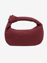 Celeste Knotted Braided Medium Suede Bag - Elegante, Vegane Leder-Handtasche mit Raffiniertem Design – Rot