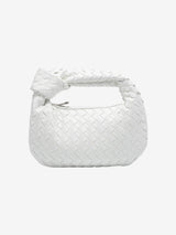Sienna | Mini Braided Handle Tasche Aus Premium Veganem Leder, 28x15cm – Weiss