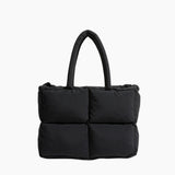 Puffer Schultertasche Damen – Stylische Alltagstasche für Arbeit & Freizeit – Schwarz