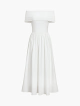 Brynhilde | Damen Elegant Vintage Kleid | Maxi – Weiß