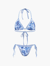 Damen Bikini Set | Halter-Oberteil und separate Unterseite – Blau