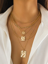 6-teiliges Goldkette-Set – Verstellbare Mehrstrang-Halsketten – Gold