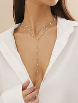 Elegante Perlenkette – Handgefertigter Goldplattierter Schmuck – Gold