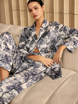 Juliette | Seidenähnlicher Pyjama-Style Zweiteiler – Trendiger Loungewear-Look für Tag & Nacht – Schwarz