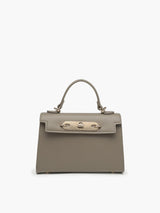 Mini-Crossbody-Tasche mit Klappe – Hellgrau