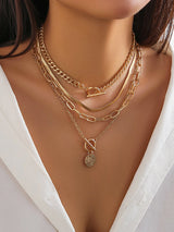 4er Set Chunky Stacking Halskette – Trendiger Statement-Schmuck – Gold