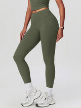 High-Waist Po-Lifting Leggings – Formende Bauchkontrolle Sportbekleidung – Armeegrün