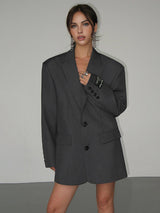 VANESSA | ÜBERGROSSER BLAZER – Dunkelgrau