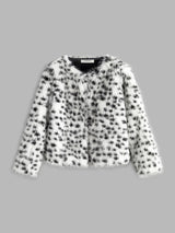 Stylische Kunstfelljacke mit Leopardenmuster – Trendig & Kuschelig – Weiß