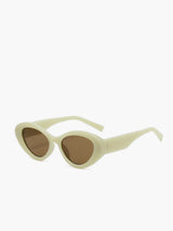 Cremefarbene Cat-Eye Sonnenbrille – UV400 Schutz, Retro Chic – Apricot