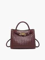 Damen Handtasche – Elegante Tasche mit Drehverschluss & Schulterriemen – Burgunderrot