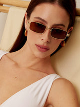 Retro Sonnenbrille mit Metallrahmen – UV400 Schutz, Unisex – Gold