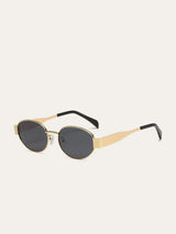 Oval Sonnenbrille mit Goldrand – Eleganter UV-Schutz Damenbrille – Gold