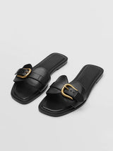 Damen Fußstützend Sandalen mit Schnallen – Schwarz