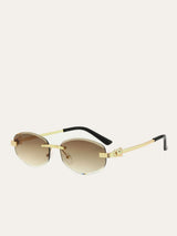 Premium Randlose Sonnenbrille mit Farbverlauf – UV-Schutz & Leichtgewicht – Braun
