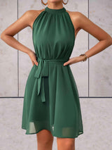 Elegantes Damen-Trägerkleid mit Rückenausschnitt - Sommerlook – Grün