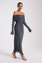 Astella - Paillettenkleid – Grau