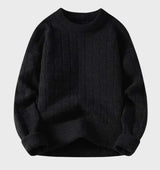Faelan – klassischer gestrickter herrenpullover – Schwarz