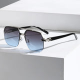Moderne Stilvolle Geometrische Sonnenbrille für Herren | UV Schutz – Saphir Blau