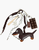 Taschenanhänger – Anhänger mit braunem Dackel – Stil 2
