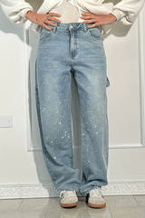 1+1 Gratis | Philine™ Stylische Baggy-Hosen – Hellblau