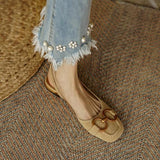 Drune | Schuhe Frauen Flach Offener Rücken Sommerschuhe – Aprikose
