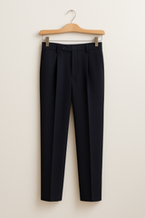 Bastiaen Faltenhose mit hohem Bund – Schwarz