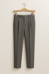 Bastiaen Faltenhose mit hohem Bund – Dunkelgrau