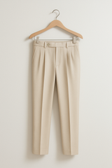Bastiaen Faltenhose mit hohem Bund – Aprikose
