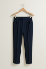 Bastiaen Faltenhose mit hohem Bund – Blau