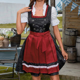Kathrin | Festliches Bayerisches Traditionelle Dirndl Kleid – Schwarz / Rot