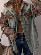Bianka - Stylische 3-farbige Jacke – Grün